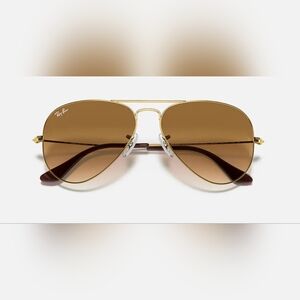 Ray-Ban Gold and Brown Aviator Gradiant Sunglasses